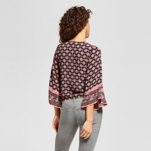 'FINAL'  NEW Surplice Bohemian Wrap Peasant Top B6 - Picture 2 of 8